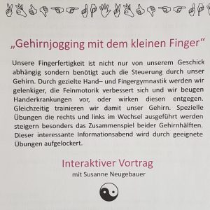 Herzliche Einladung zum interaktiven Vortrag mit Susanne Neugebauer
