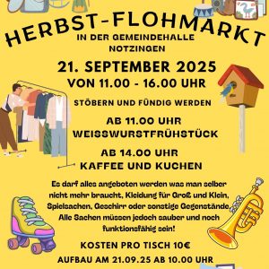 21.09.2025 Herbst-Flohmarkt in der Gemeindehalle Notzingen